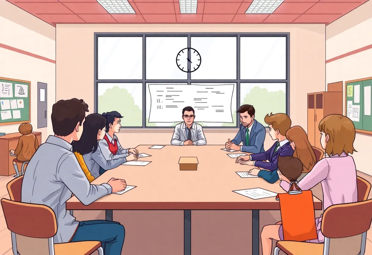 School board members discussing education policies.