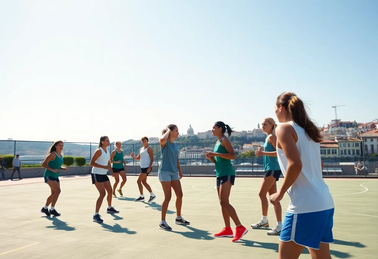 Howard Bison women's basketball team during their international tour in Portugal