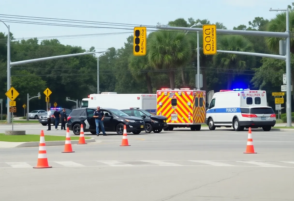 Emergency services at North Charleston accident site