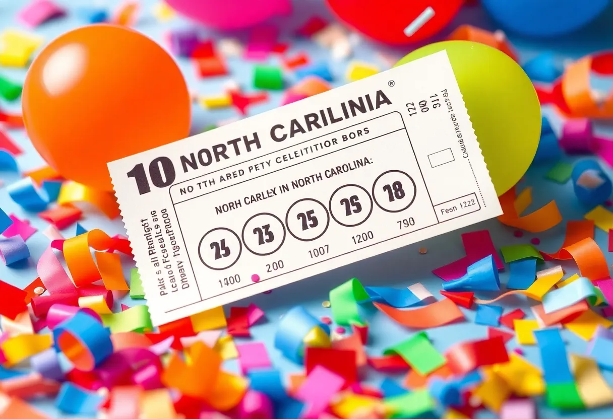 Celebration of winning in the North Carolina Lottery
