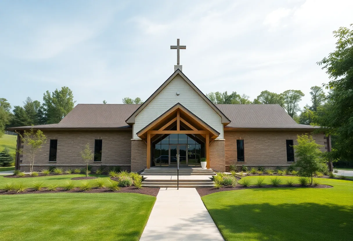 Exterior view of the new Ashley Ridge Church building