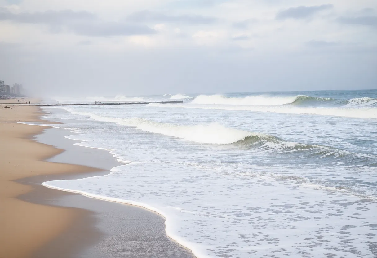 High surf conditions at Charleston beach due to advisory