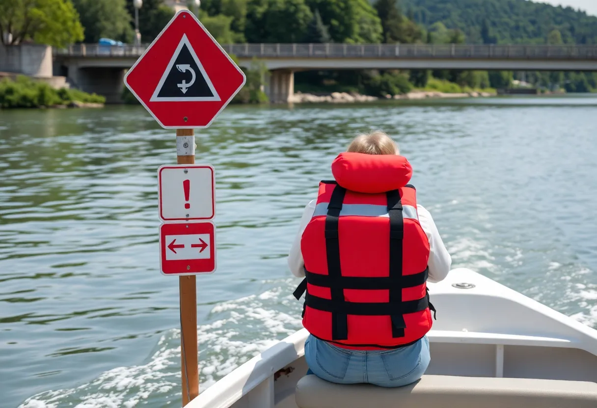 Boating safety measures in Charleston near a bridge