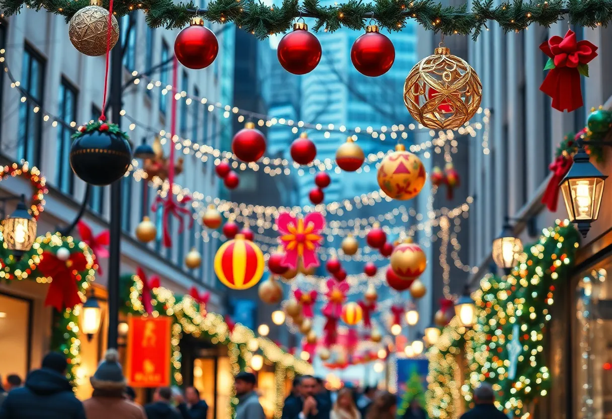 Festive holiday decorations in Charleston community