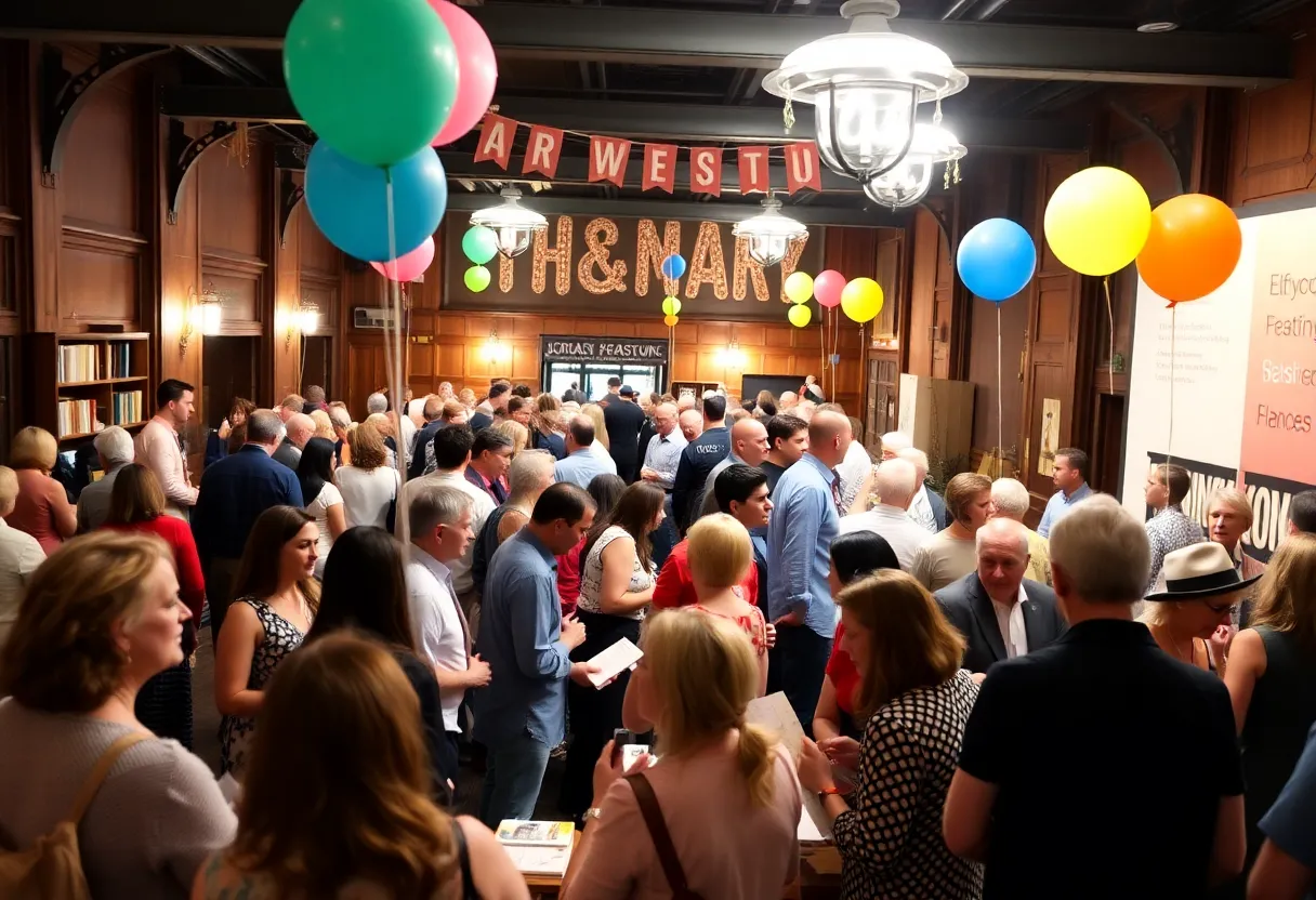 Attendees at the Charleston Literary Festival engaging in literary discussions.