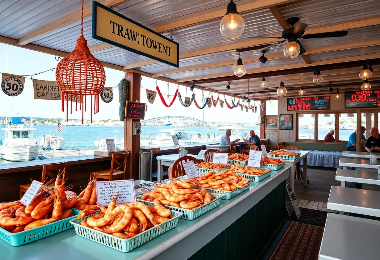 Fresh shrimp at a Charleston seafood restaurant
