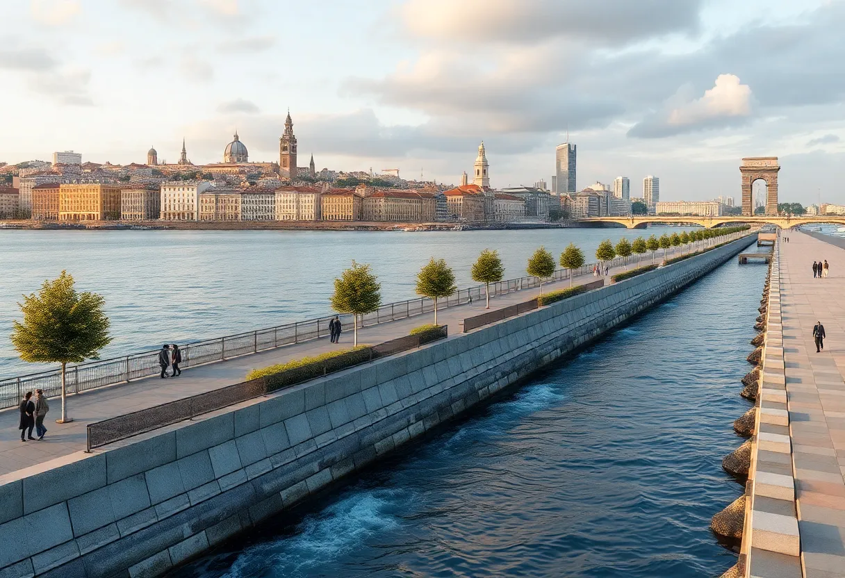 Conceptual design of the seawall in Charleston.
