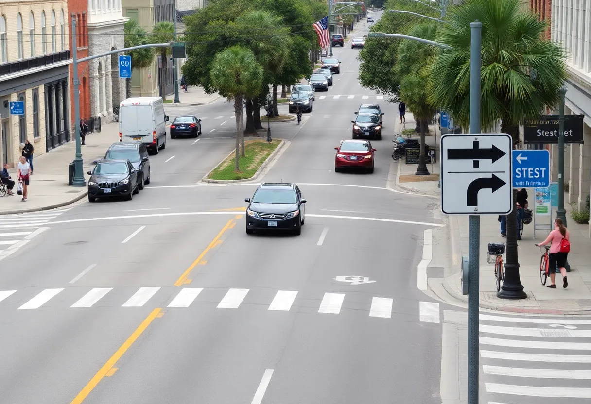 Proposed two-way street traffic layout in Charleston