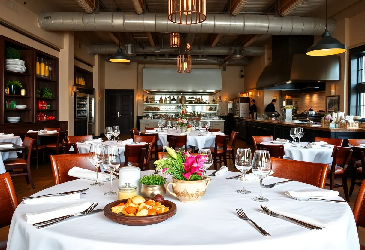 Interior of Chef Daniel Humm's pop-up restaurant in Charleston