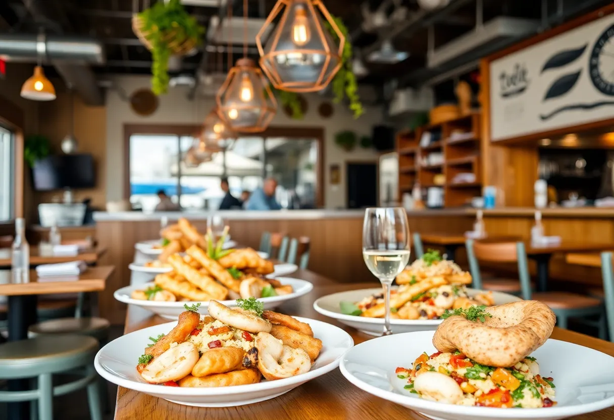 Interior of Chubby Fish seafood restaurant