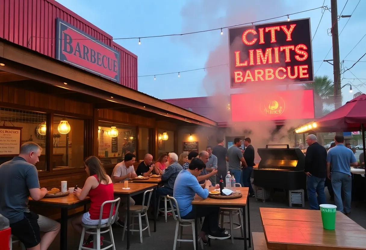Exterior view of City Limits Barbecue restaurant in West Columbia, SC
