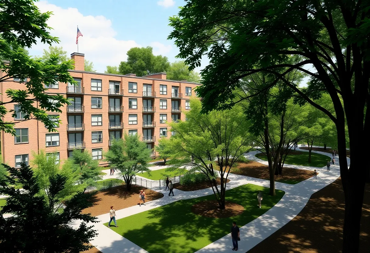 Conceptual rendering of the College of Charleston student housing complex