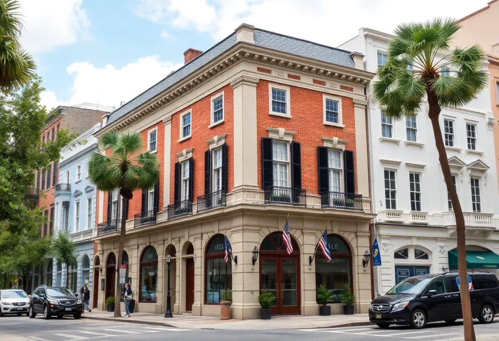 Historical image of the Commercial Club building in Charleston