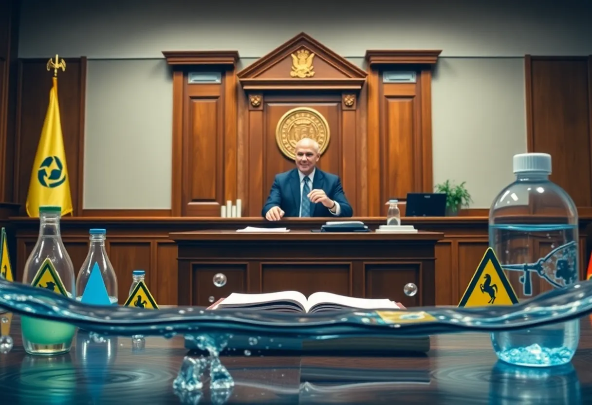 Judge in courtroom addressing the forever chemicals case.