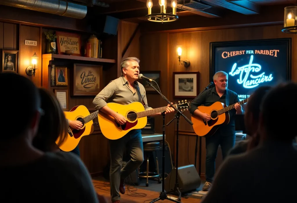 Folk duo DDRB performing live at Sugey's Bar in Charleston