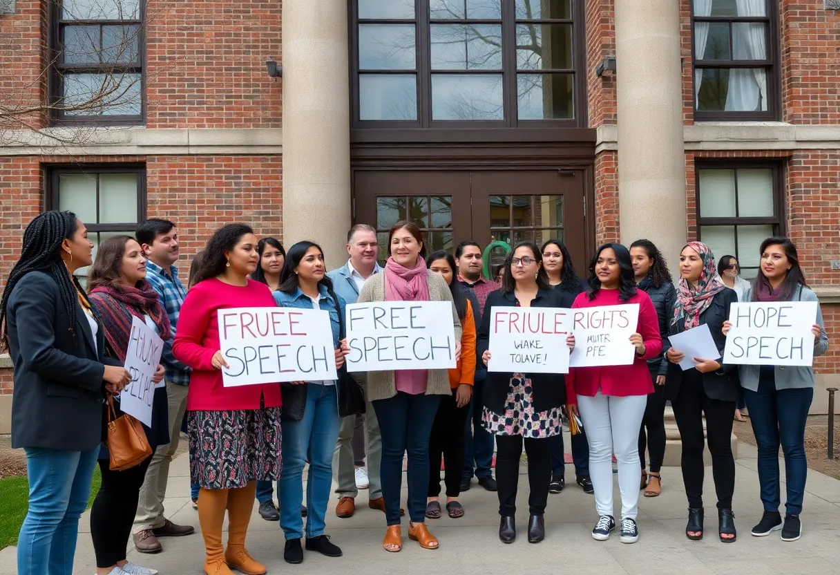 Educators advocating for free speech rights in an educational setting