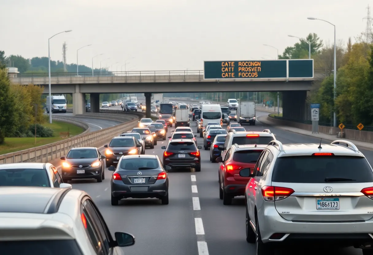 Traffic congestion on Charleston highways during morning hours