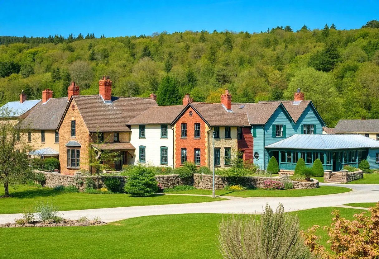 A scenic view of the historic Ten Mile community with traditional architecture.