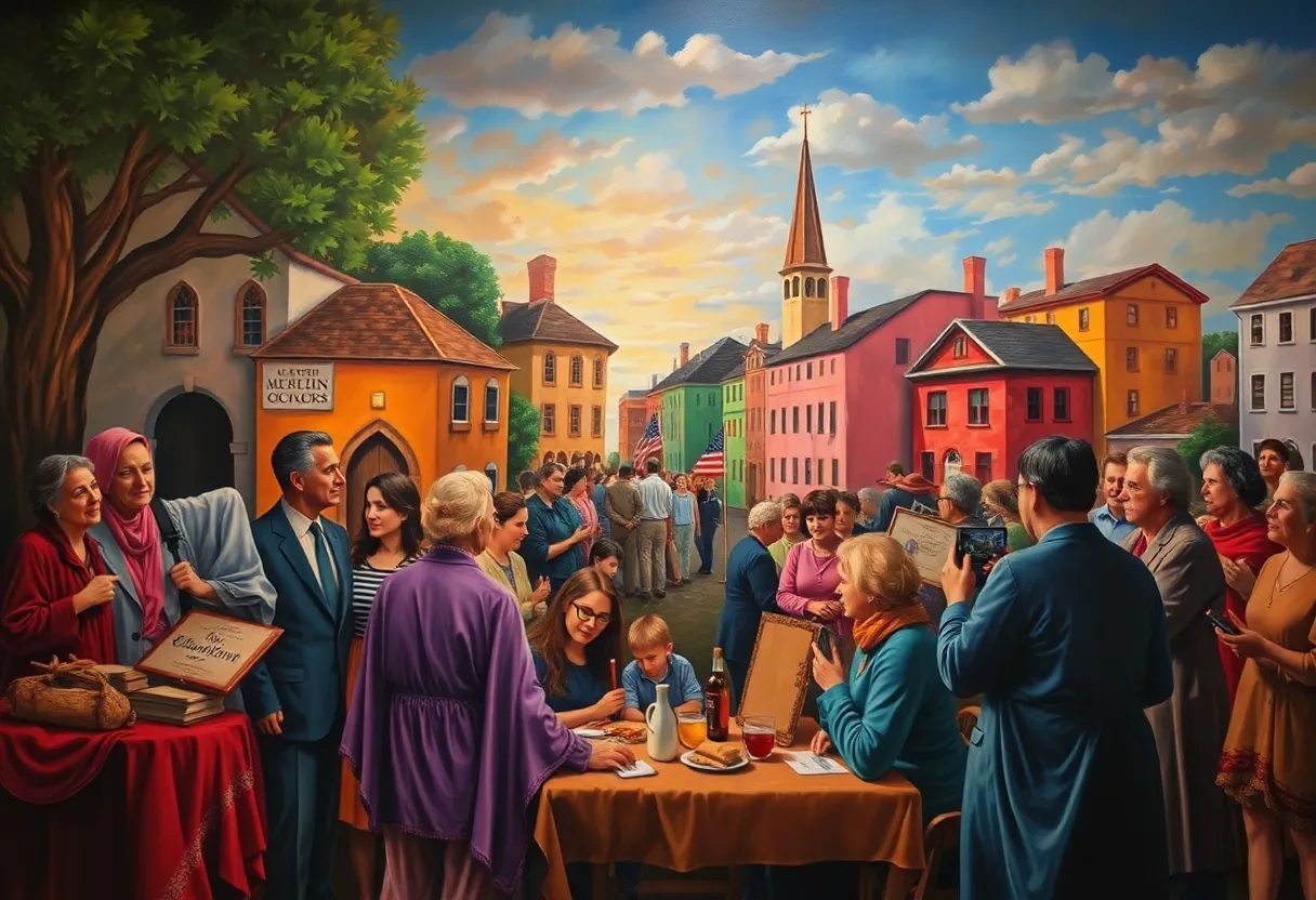 Painting depicting Jewish community life in Charleston