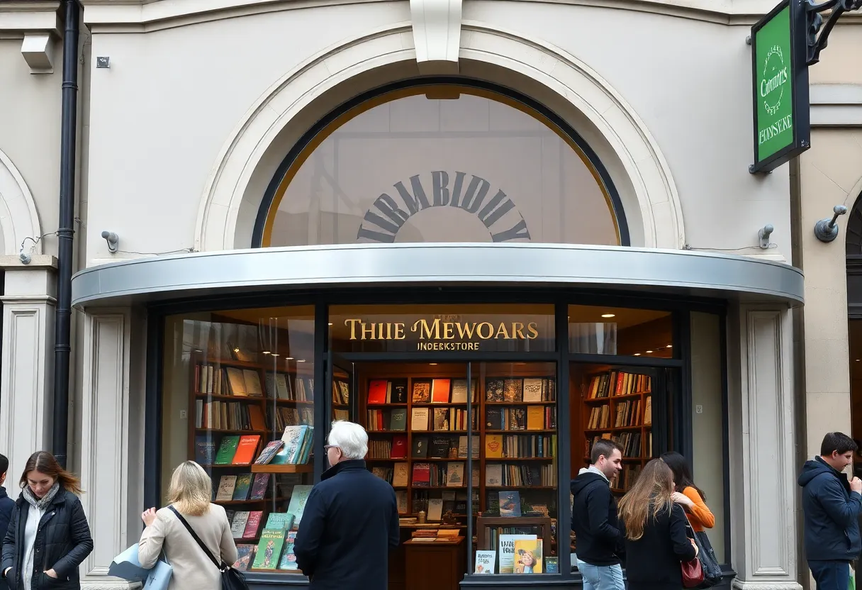 Exterior view of Ladybird Books, an independent bookstore in Charleston, showcasing its unique architecture.