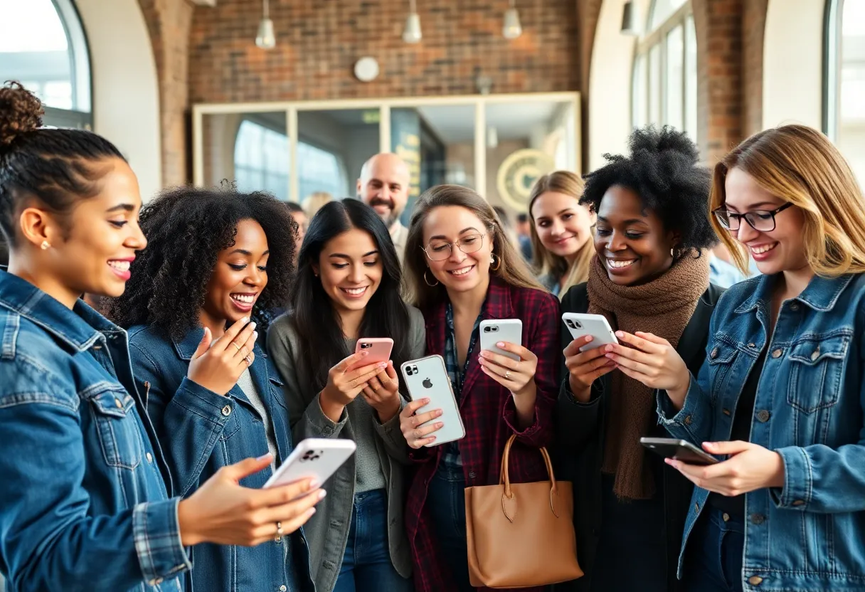 A group of micro-influencers interacting with their audience online.