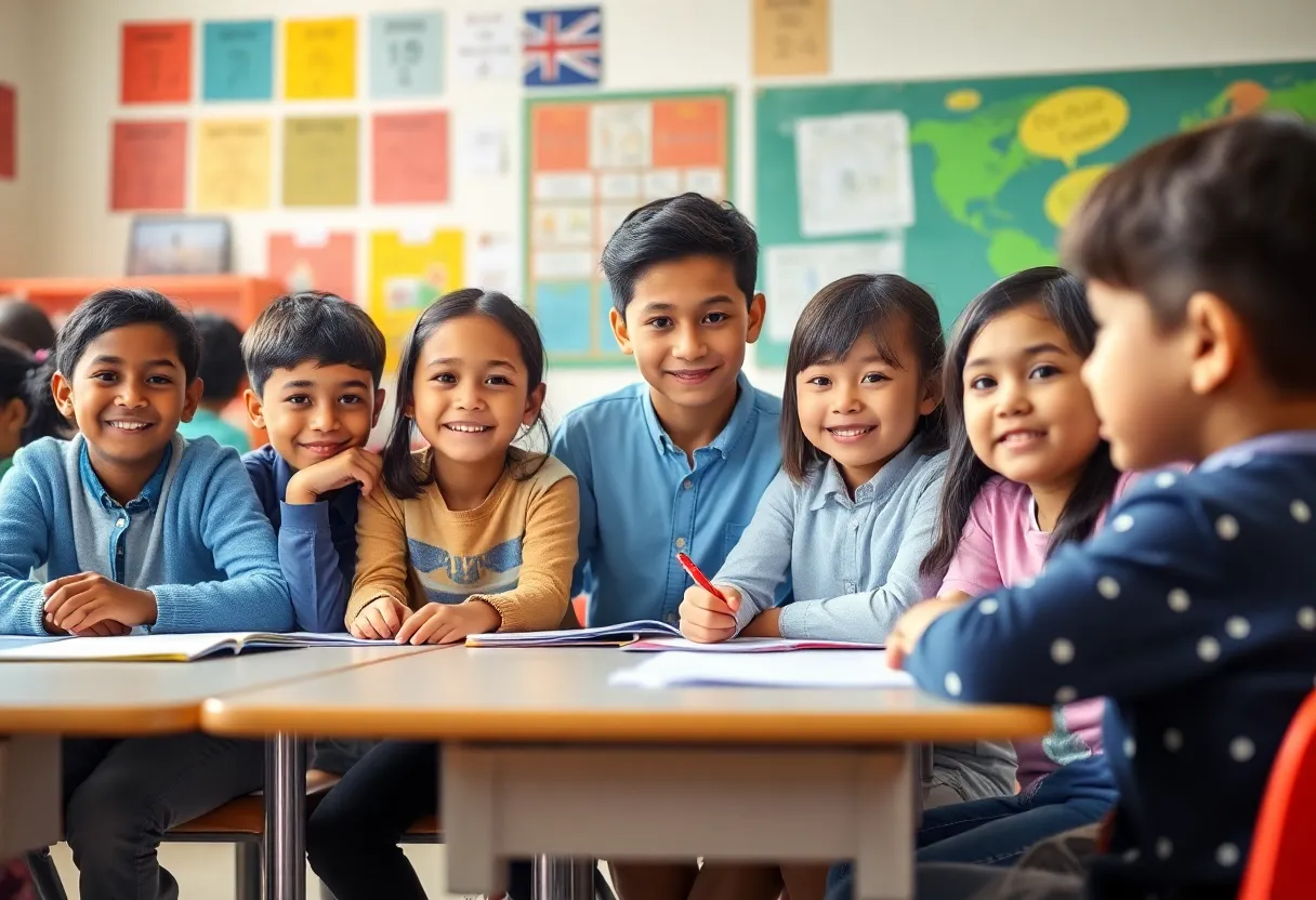 Multilingual students engaged in learning at Charleston County School District