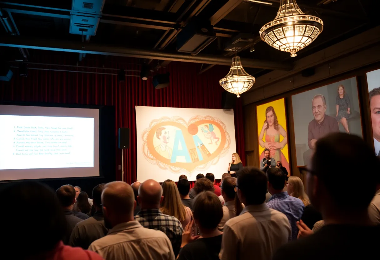 Audience enjoying presentations at PechaKucha 48 in Charleston