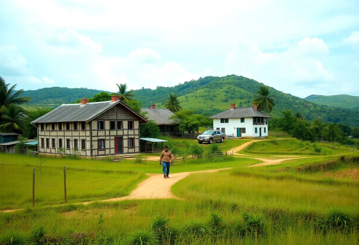 Scenic view of the historic Ten Mile community showcasing traditional architecture and lush greenery.