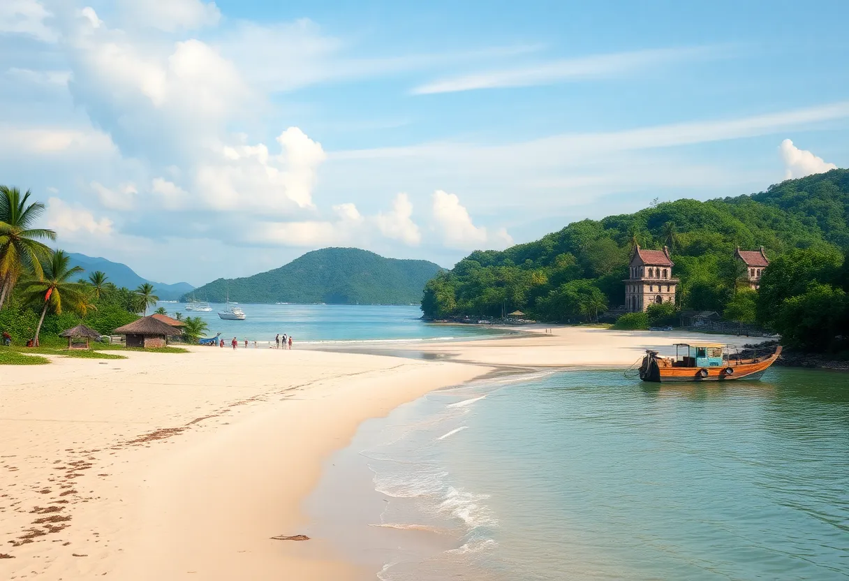 Scenic view of Vietnam's beaches with historical significance