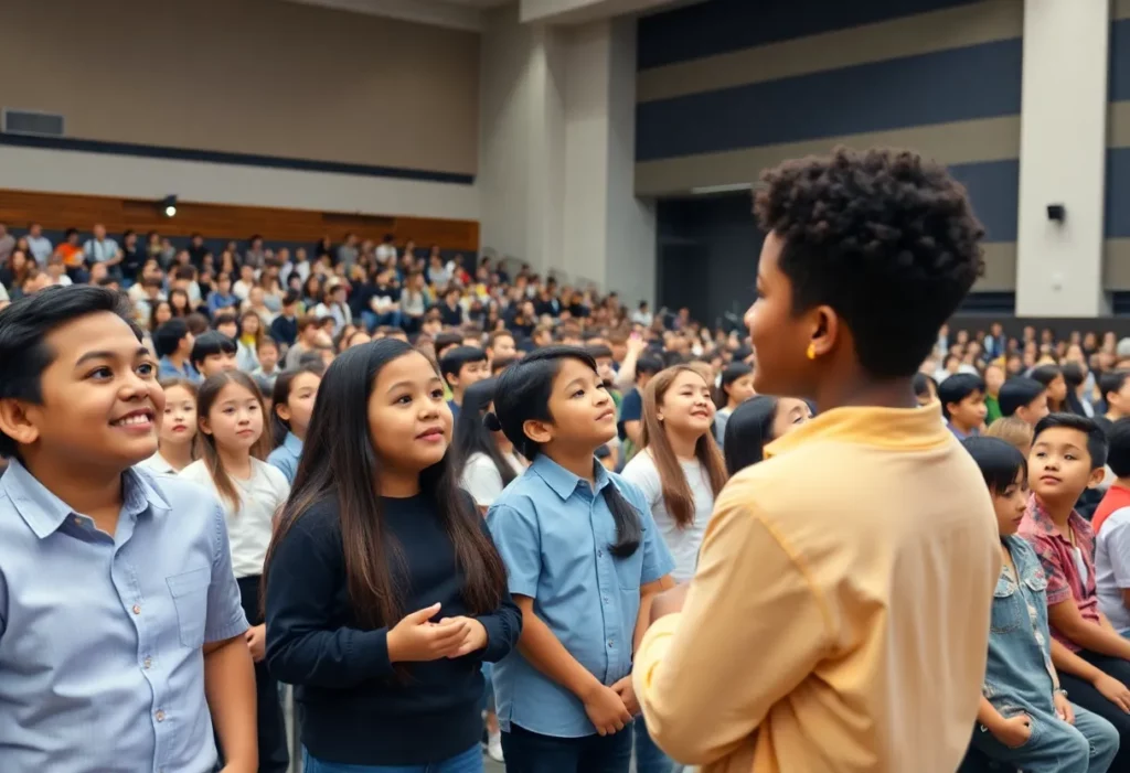Students performing at the CCSD State of the Schools event.