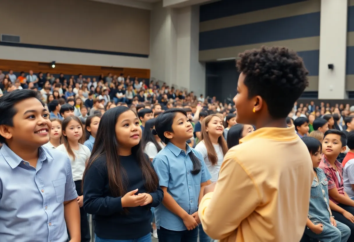 Students performing at the CCSD State of the Schools event.
