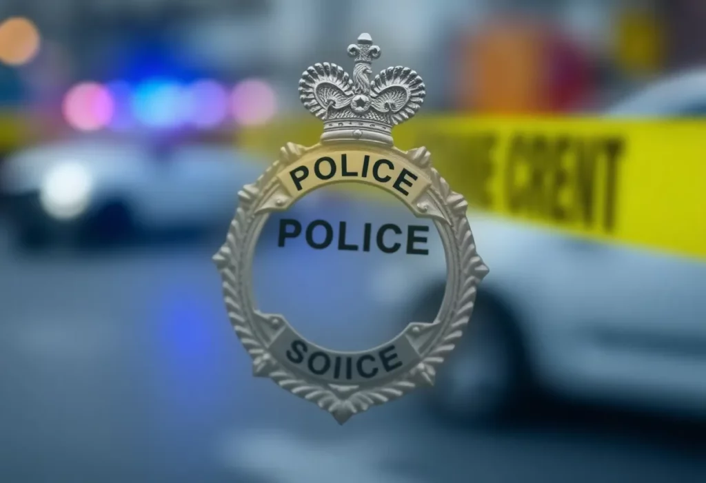 Police badge symbolizing child exploitation investigation