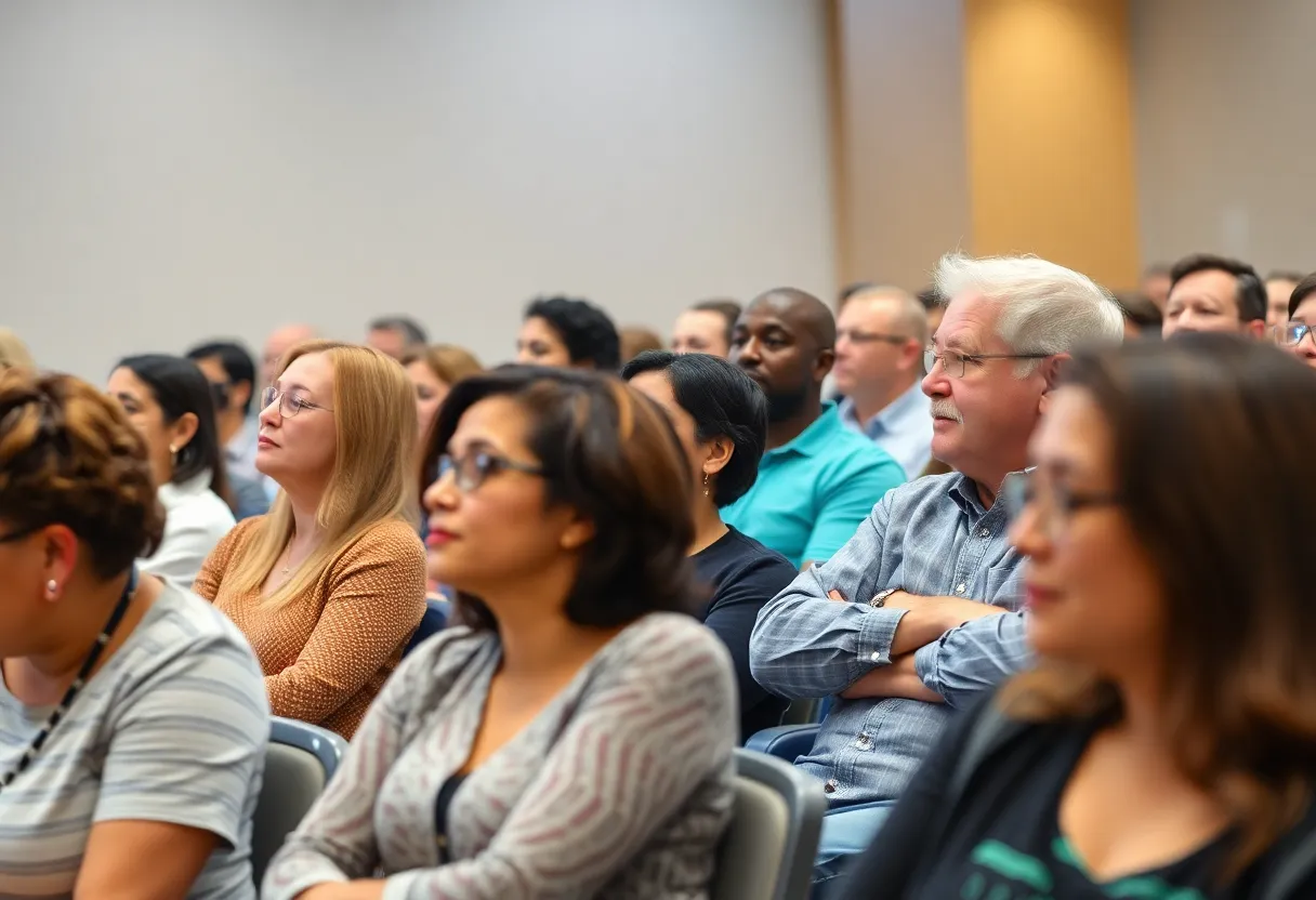 Community members discussing the CCSD nonprofit foundation