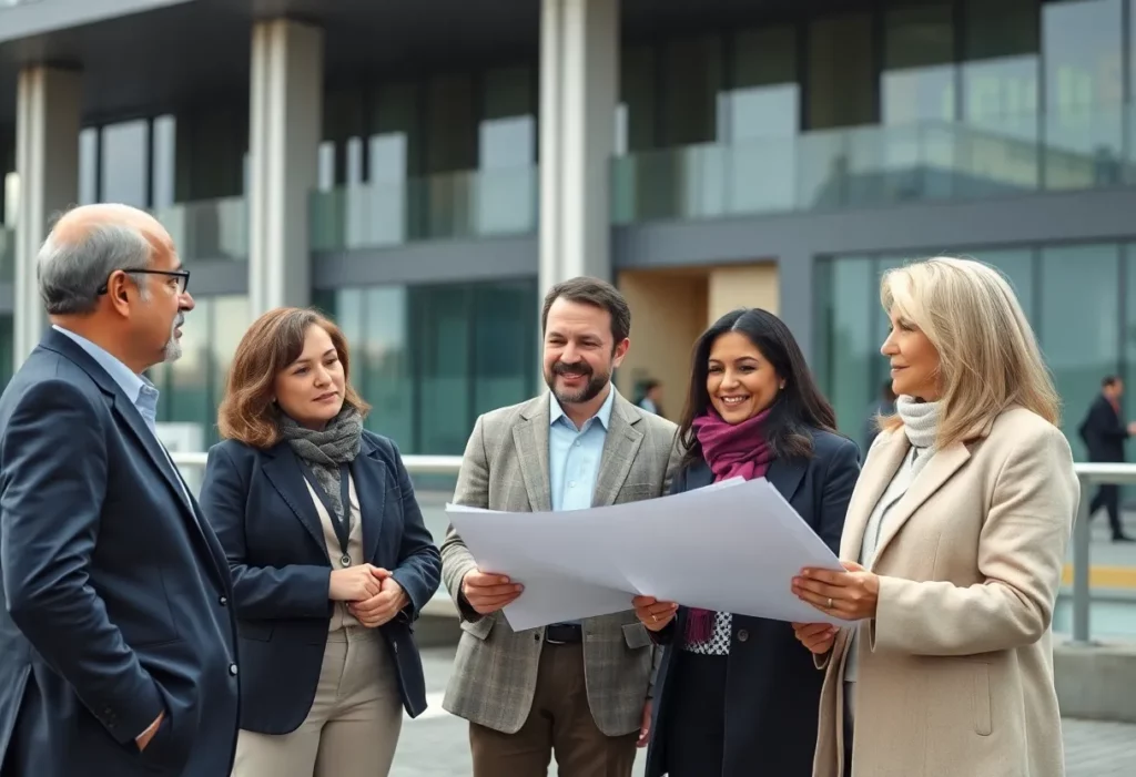 Charleston city leaders discussing urban design and sustainability in a European city.
