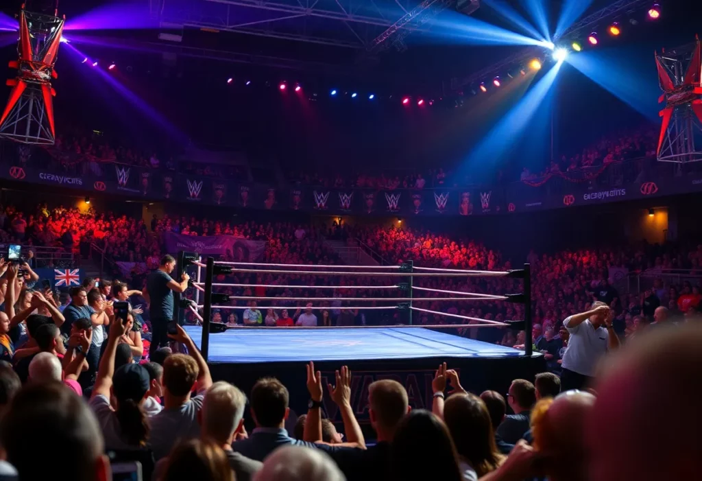 Audience enjoying a live wrestling event at Charleston Music Hall