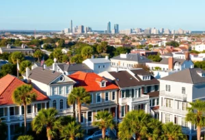 Overview of Charleston real estate depicting historic and luxury homes