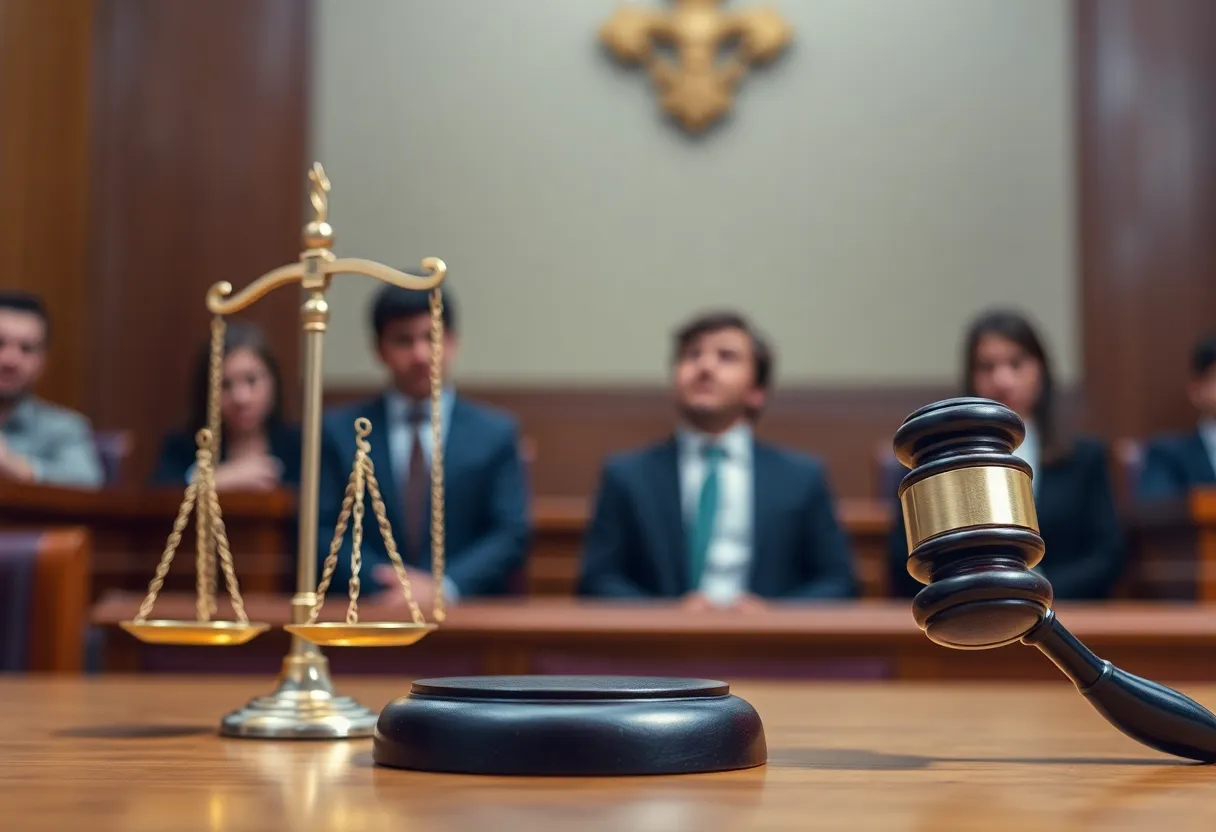 Symbolic representation of courtroom proceedings