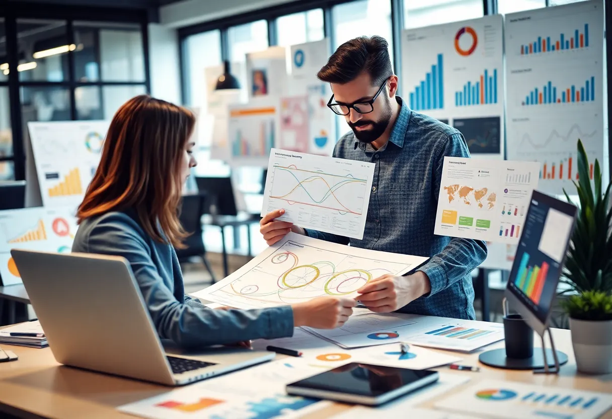 A marketing professional creating customer journey maps.