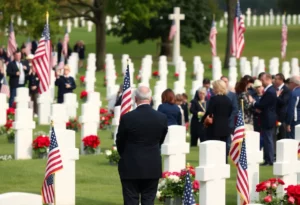 Ceremony attendees at the D-Day 81st anniversary at Normandy Cemetery