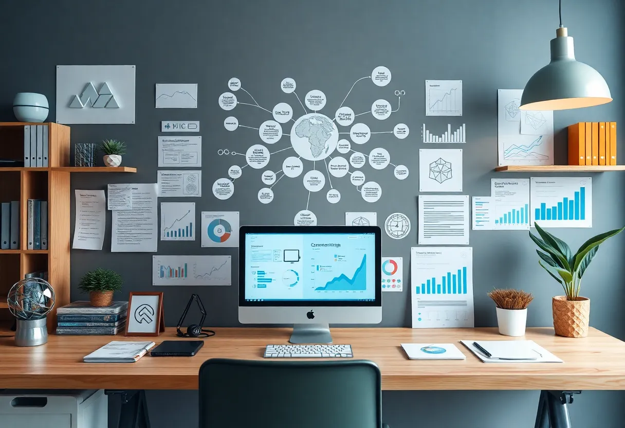 Digital marketing workspace showcasing behavioral insights