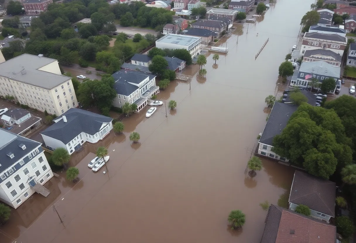 Severe flooding in downtown Charleston, SC