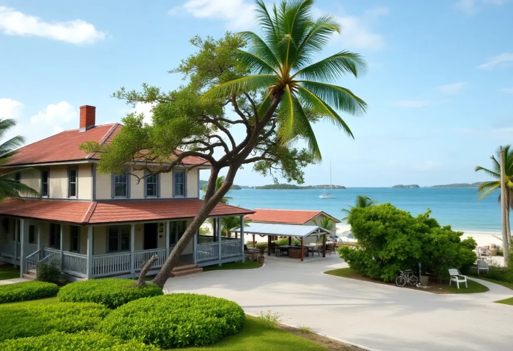 Historic Mosquito Beach with Pine Tree Hotel in the background