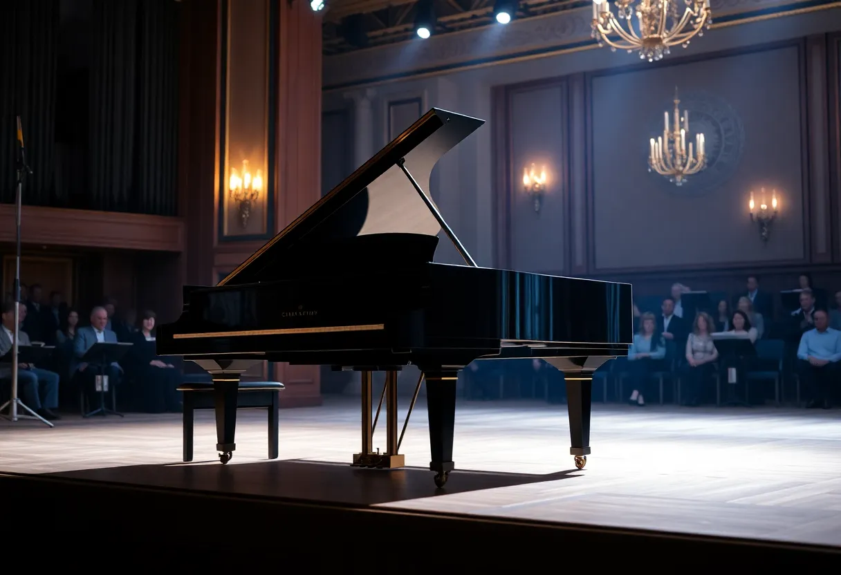 Piano performance at an evening concert