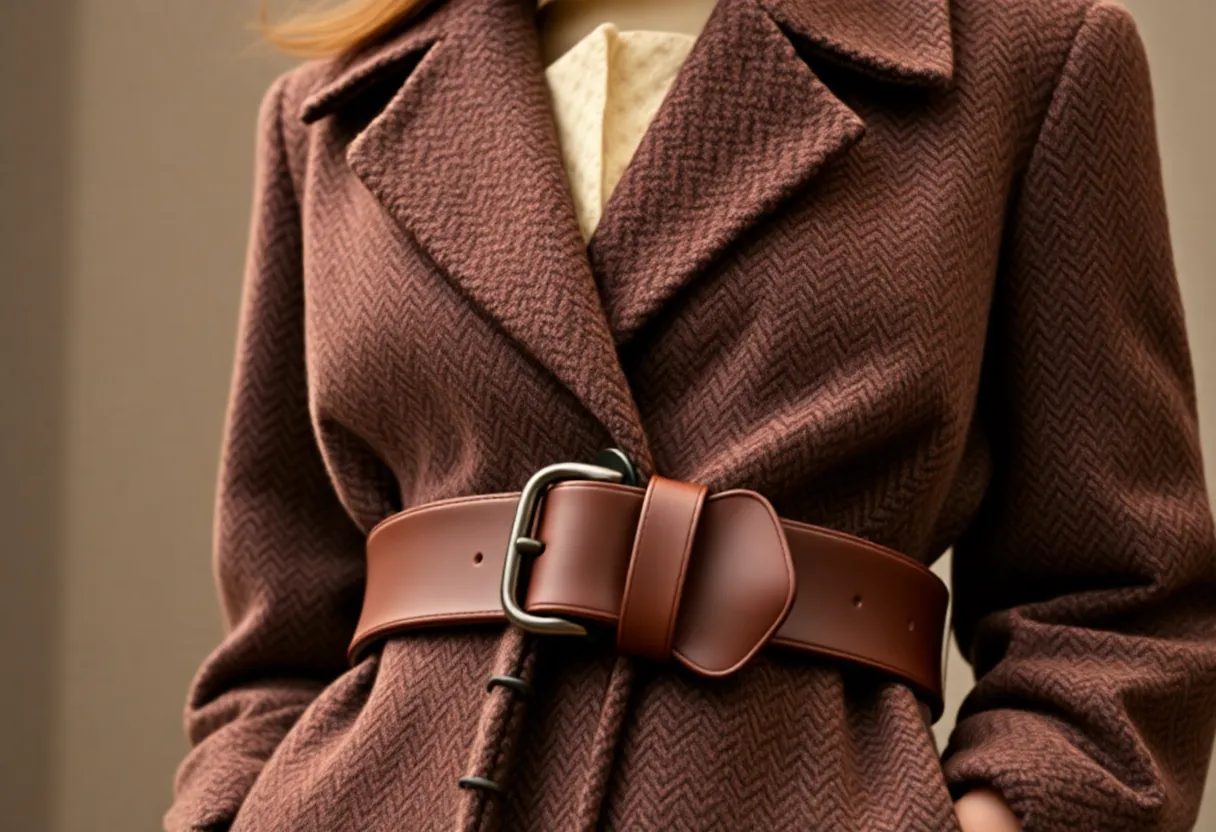 Sergio Hudson Volvo fashion collection featuring tailored coat and belt