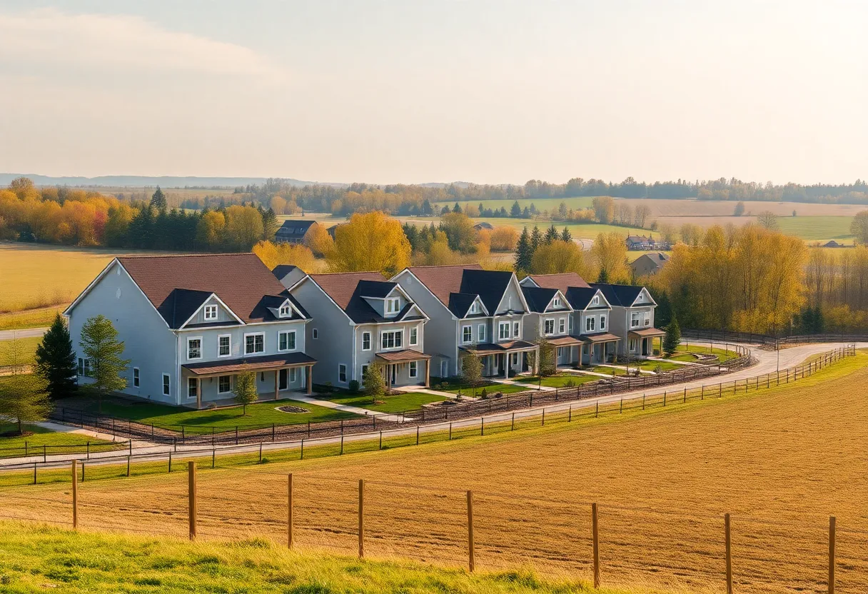 Rendering of new townhomes at Storybook Farm