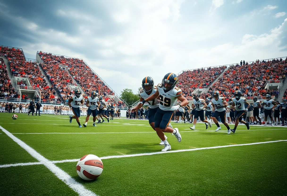 Tennessee Tech football team in action against Charleston Southern.