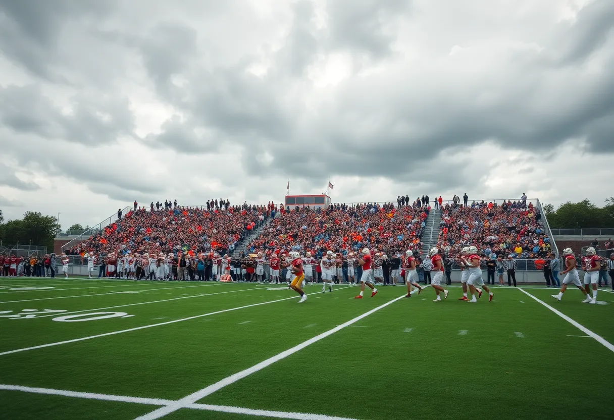 Tennessee Tech football players celebrating a touchdown