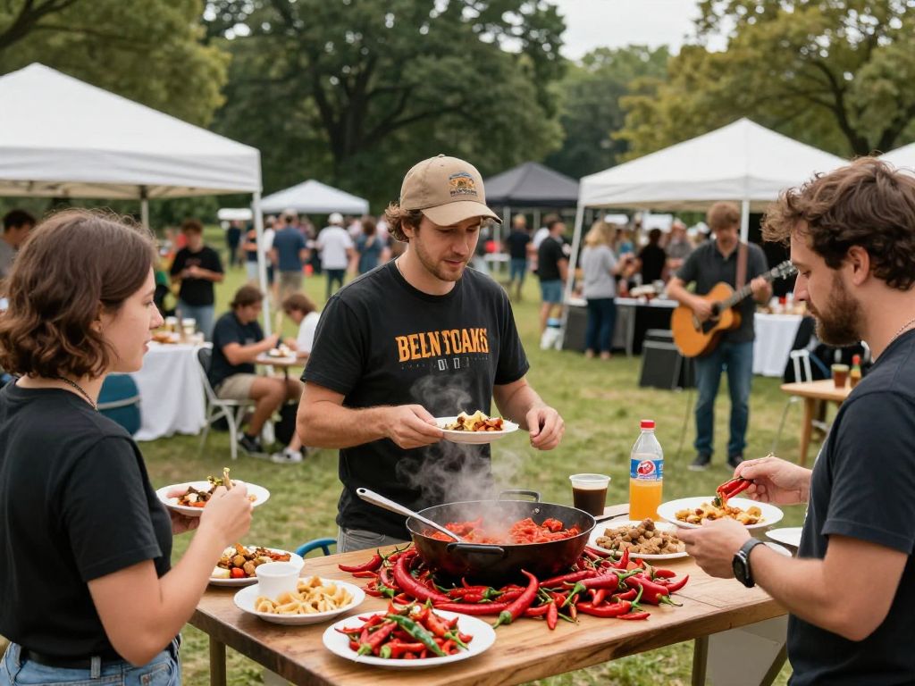 Families enjoying the Bo's Roast event in Charleston