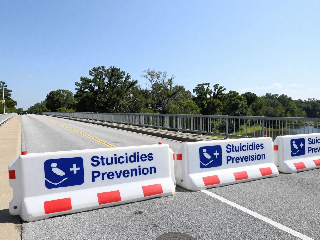 Bridge in South Carolina with suicide prevention barriers