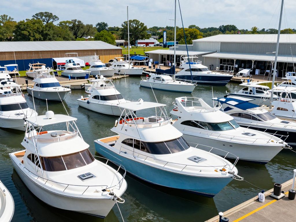 Display of various watercrafts at the Charleston Boat Show